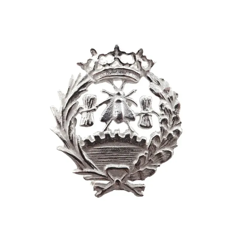 Insignia profesional Económicas escudo plata Ley 925m 18 mm. pin cier
