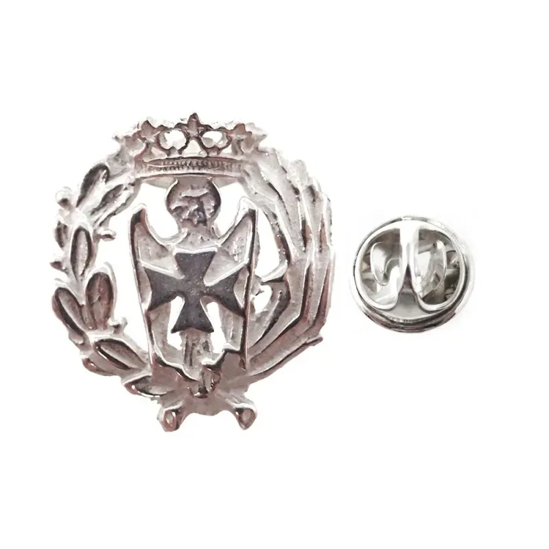 Insignia profesional Enfermería escudo plata Ley 925m 16 mm. pin cier