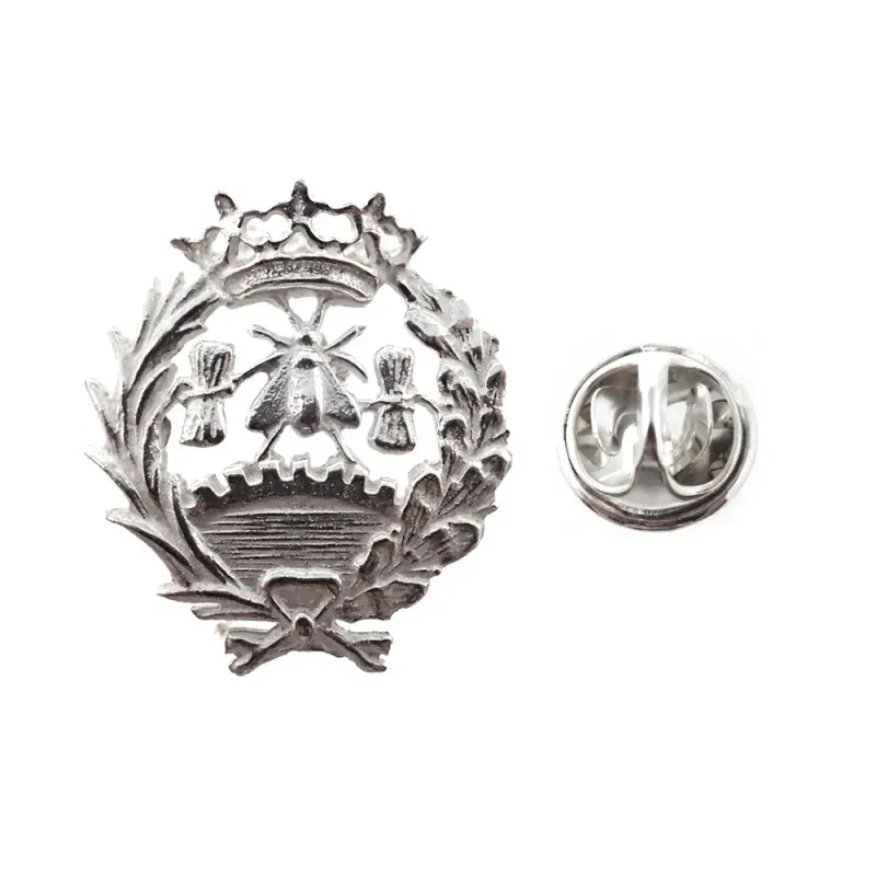 Insignia profesional Económicas escudo plata Ley 925m 18 mm. pin cier