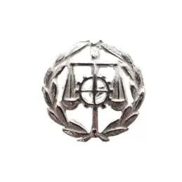Insignia profesional Graduado Social escudo plata Ley 925m 16 mm. pin