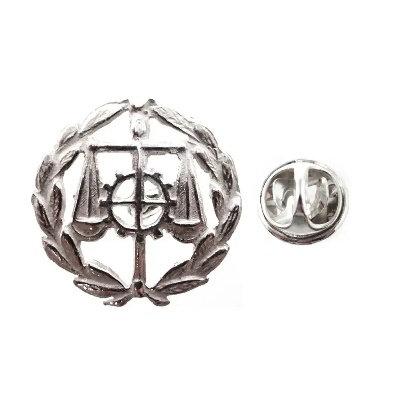 Insignia profesional Graduado Social escudo plata Ley 925m 16 mm. pin