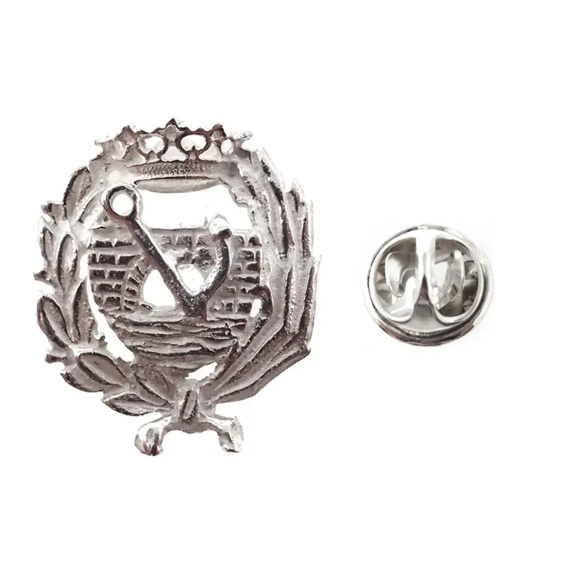 Insignia profesional Ingeniero de Caminos escudo plata Ley 925m 17 mm