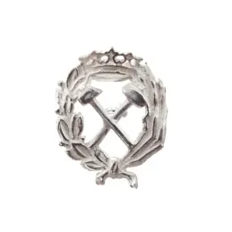 Insignia profesional Ingeniero de Minas escudo plata Ley 925m 18 mm.