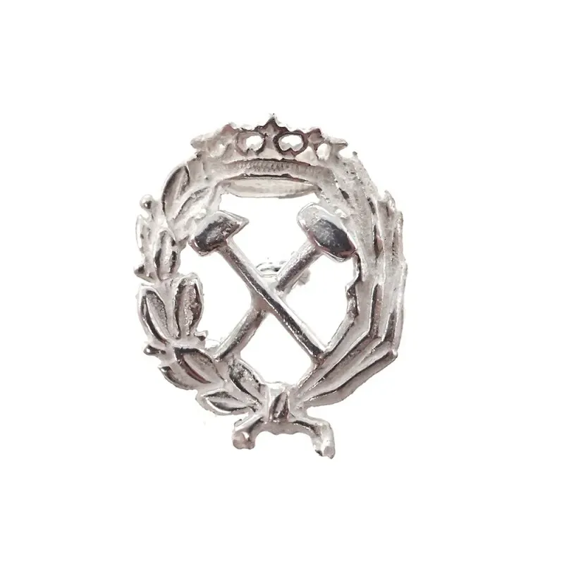Insignia profesional Ingeniero de Minas escudo plata Ley 925m 18 mm.