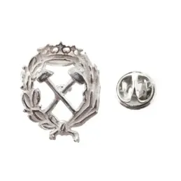 Insignia profesional Ingeniero de Minas escudo plata Ley 925m 18 mm.