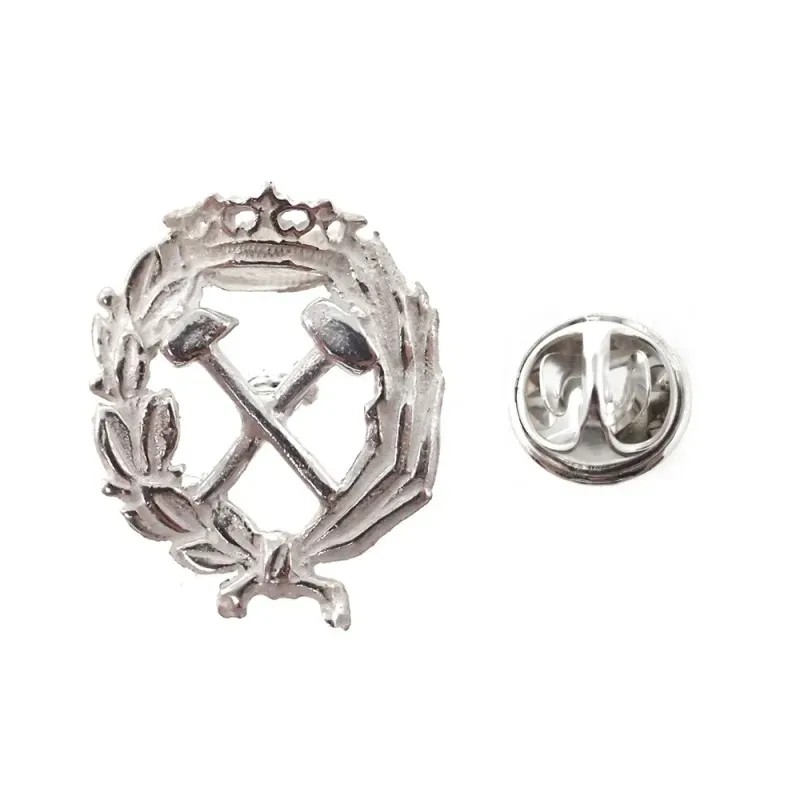 Insignia profesional Ingeniero de Minas escudo plata Ley 925m 18 mm.