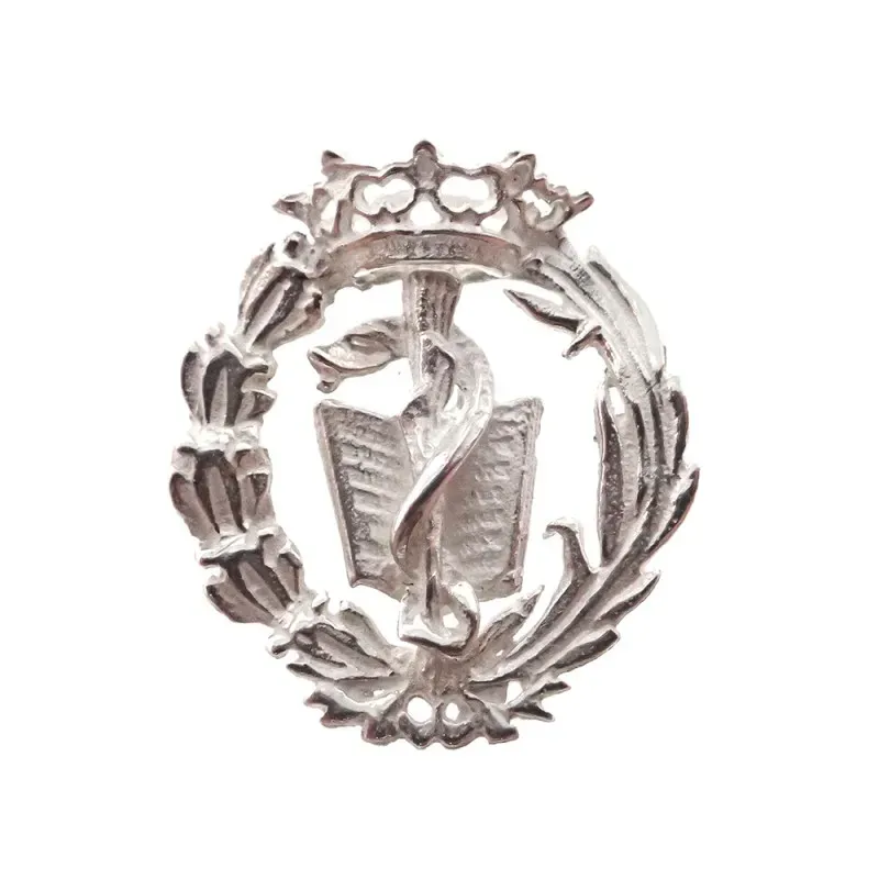 Insignia profesional Medicina escudo plata Ley 925m 19 mm. pin cierre