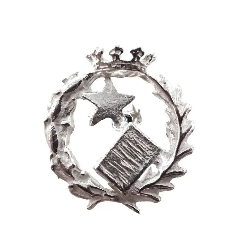 Insignia profesional Notario escudo plata Ley 925m 17 mm. pin cierre