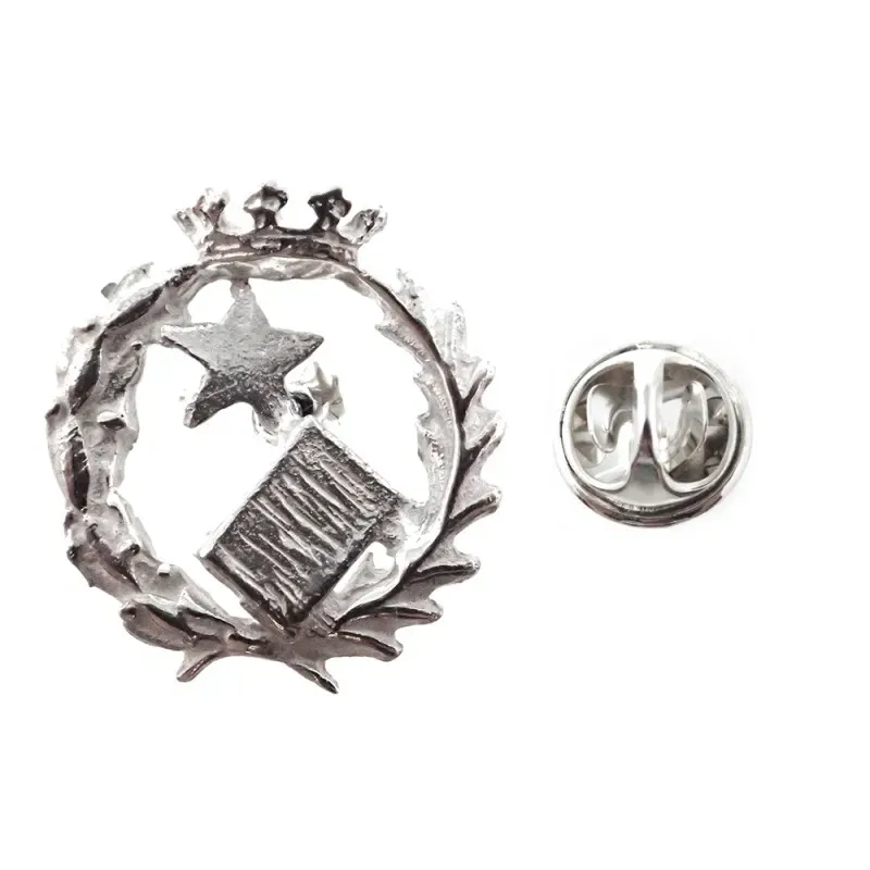 Insignia profesional Notario escudo plata Ley 925m 17 mm. pin cierre