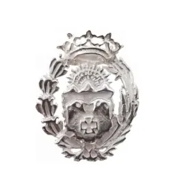 Insignia profesional Veterinaria escudo plata Ley 925m 16 mm. pin cie