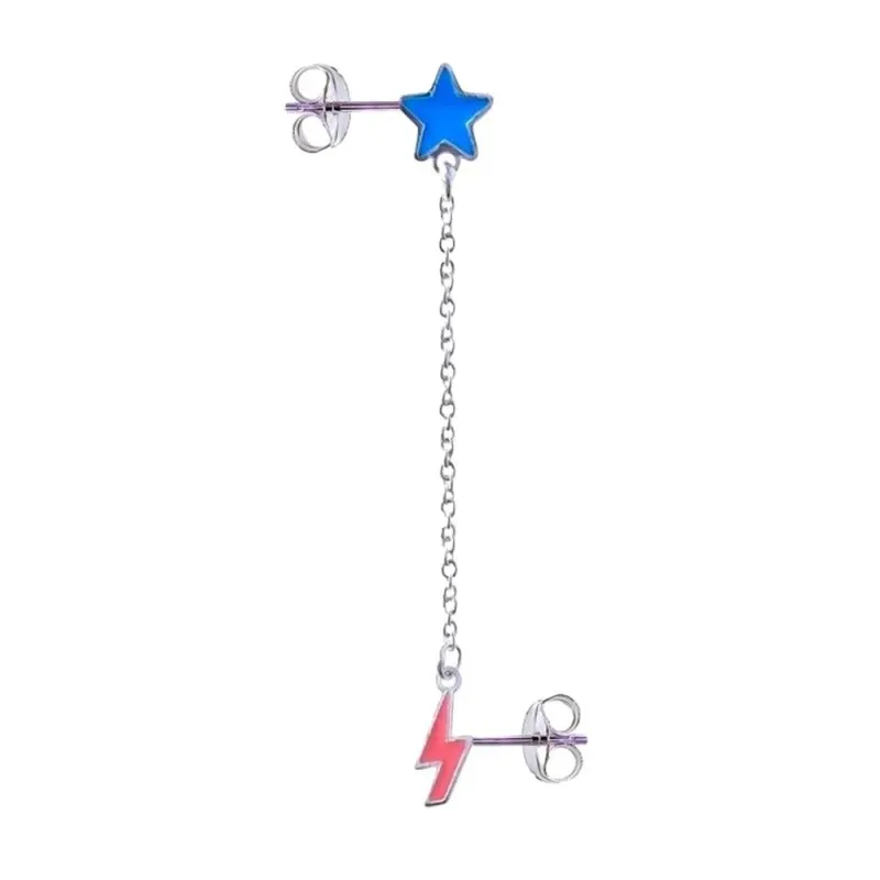 Pendiente suelto medio par plata Ley 925m mujer 3.5 cm. trepador este