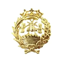 Insignia profesional Económicas escudo oro 18k 18 mm. pin cierre tras
