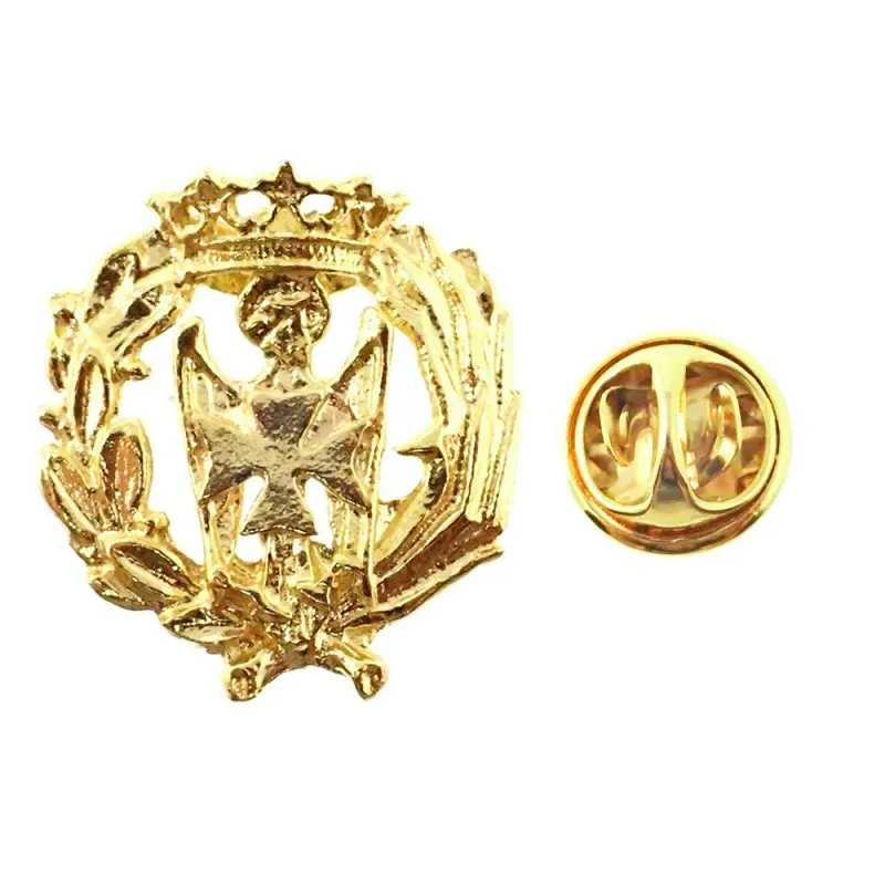 Insignia profesional Enfermería escudo oro 18k 16 mm. pin cierre tras