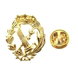 Insignia profesional Filosofía y Letras escudo oro 18k 16 mm. pin cie