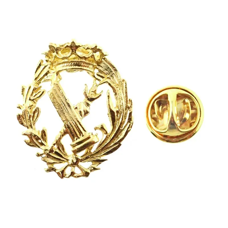 Insignia profesional Filosofía y Letras escudo oro 18k 16 mm. pin cie