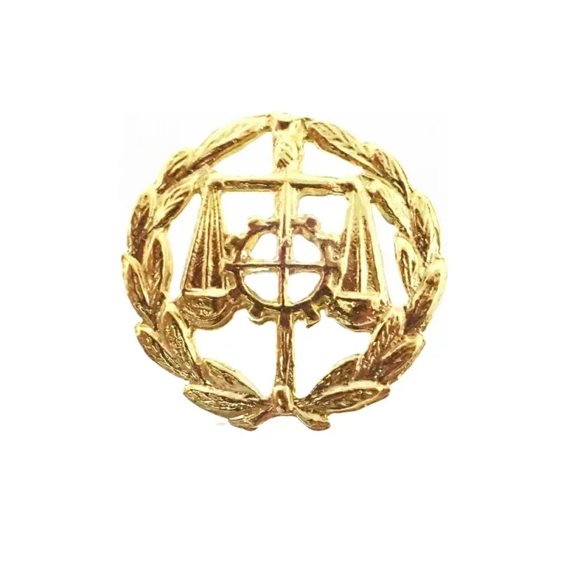 Insignia profesional Graduado Social escudo oro 18k 16 mm. pin cierre