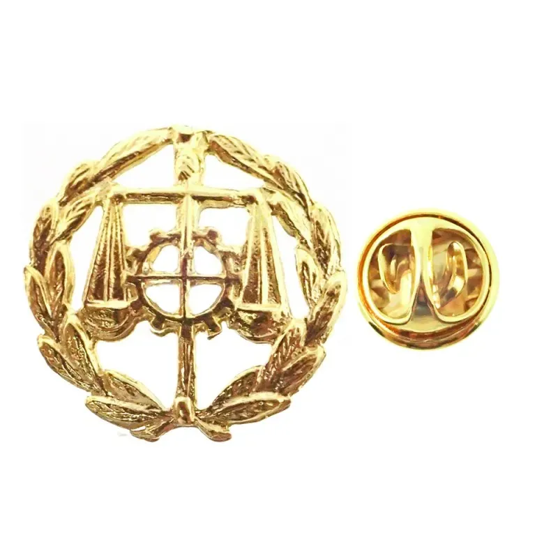 Insignia profesional Graduado Social escudo oro 18k 16 mm. pin cierre