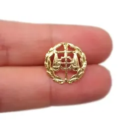 Insignia profesional Graduado Social escudo oro 18k 16 mm. pin cierre