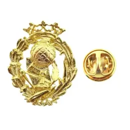 Insignia profesional Magisterio escudo oro 18k  mm. pin cierre traser