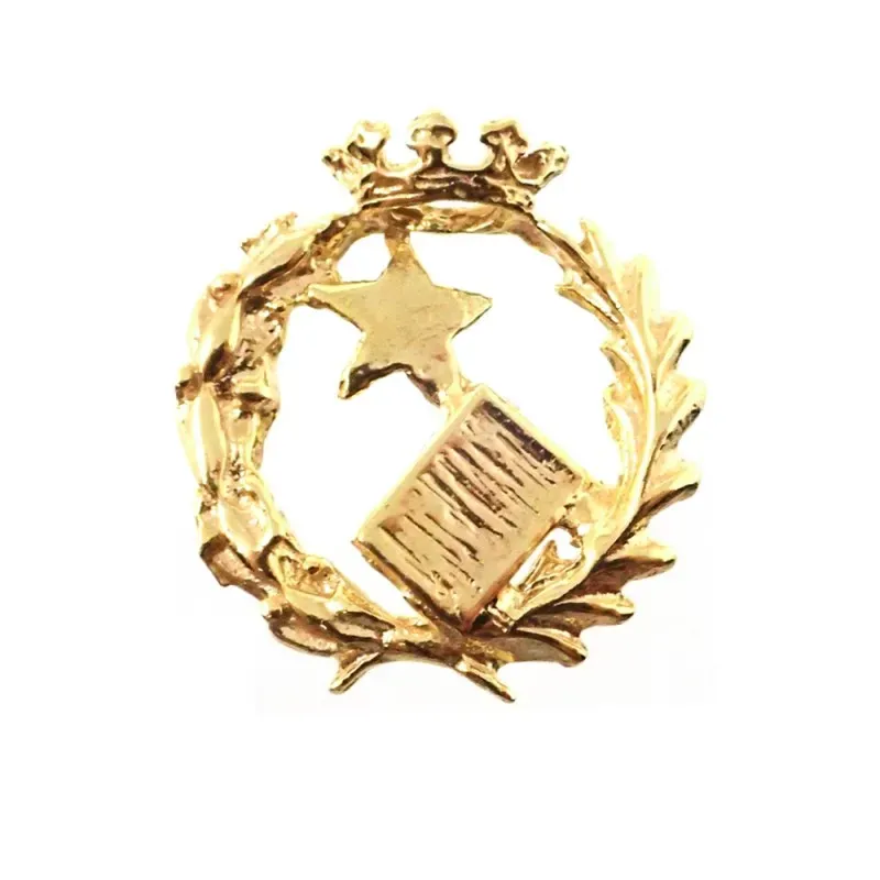 Insignia profesional Notario escudo oro 18k 17 mm. pin cierre trasero