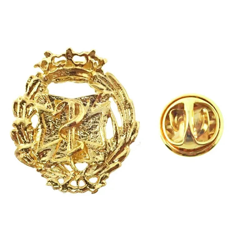 Insignia profesional Odontología escudo oro 18k 17 mm. pin cierre tra