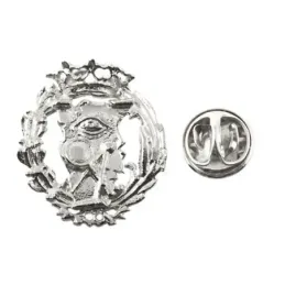 Insignia profesional Ciencias Exactas escudo oro 18k 16 mm. pin cierr