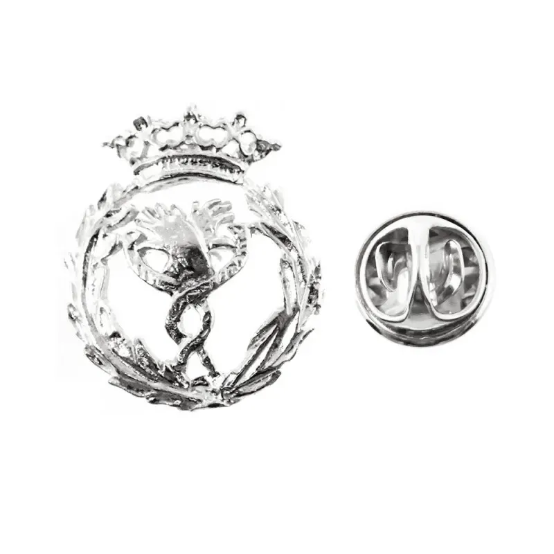 Insignia profesional Fisioterapia escudo plata Ley 925m 18 mm. pin ci