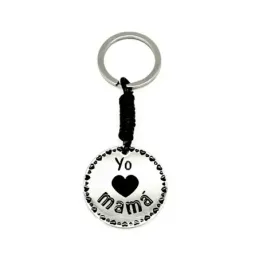 Llavero Acero Inoxidable 316L mujer 8.5 cm. mensaje YO CORAZÓN MAMÁ c