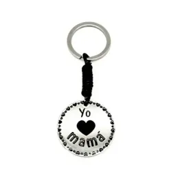 Llavero Acero Inoxidable 316L mujer 8.5 cm. mensaje YO CORAZÓN MAMÁ c