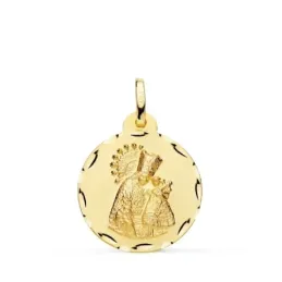 Virgen de los Desamparados Medalla Oro 9k unisex 20 mm. borde tallado