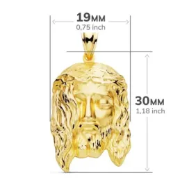 Cabeza Cristo Colgante Oro 9k unisex 30 mm.