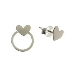 Pendientes Plata Ley 925m mujer 11 mm. aro desmontable detalle corazó