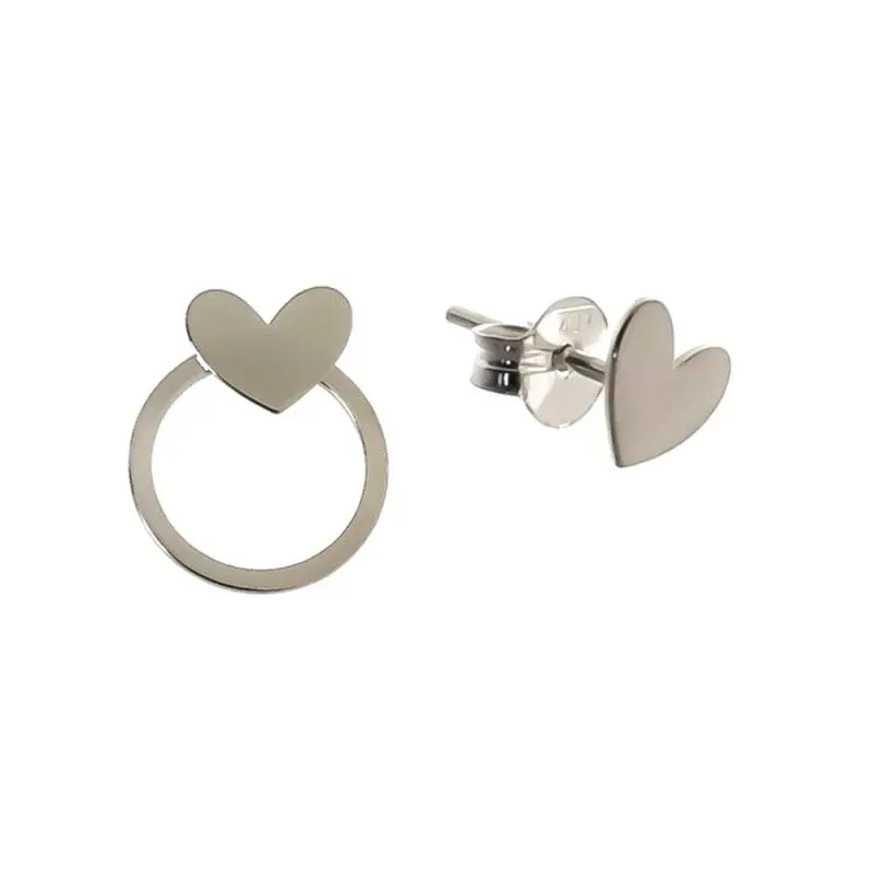 Pendientes Plata Ley 925m mujer 11 mm. aro desmontable detalle corazó