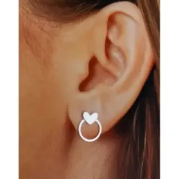 Pendientes Plata Ley 925m mujer 11 mm. aro desmontable detalle corazó