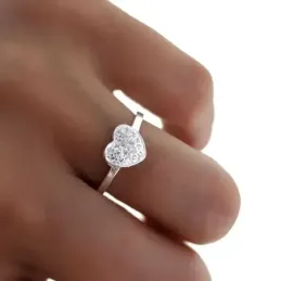 Sortijas Plata Ley 925m detalle corazón centro circonitas