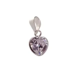 Colgante Plata Ley 925m mujer corazón 8 mm. circonita
