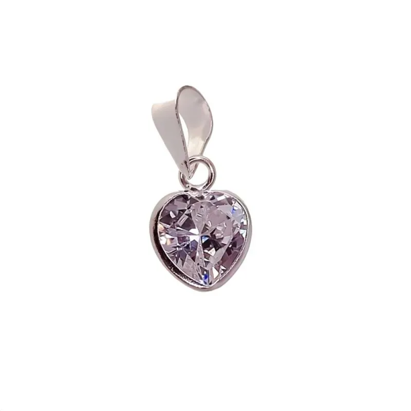 Colgante Plata Ley 925m mujer corazón 8 mm. circonita