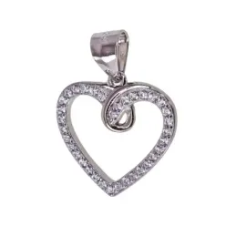 Colgante Plata Ley 925m mujer corazón rodiado 18 mm. circonitas calad