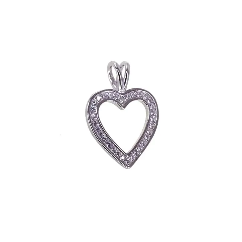 Colgante Plata Ley 925m mujer corazón 14 mm. calado circonitas