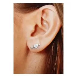 Pendientes Plata Ley 925m mujer corazón flecha 9 mm. circonitas micro