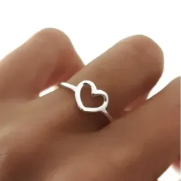 Sortija Plata Ley 925m mujer corazón centro cabeza calado