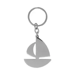 Llavero metálico forma barco velero 10 cm.