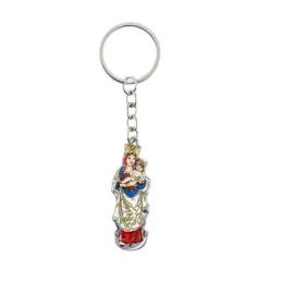 Virgen Almudena Llavero metálico 5.5 cm. patrona de Madrid esmaltado