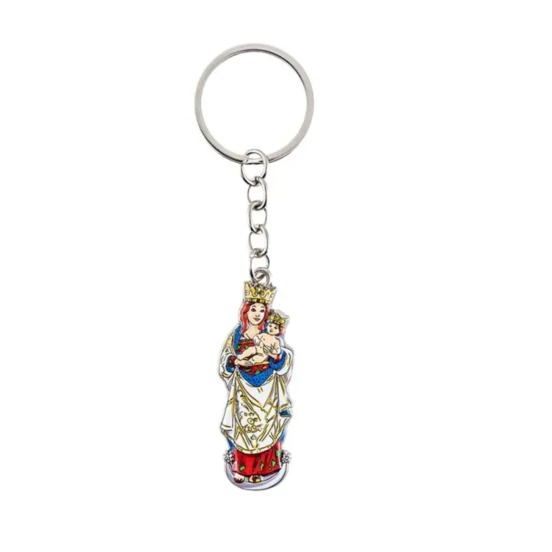 Virgen Almudena Llavero metálico 5.5 cm. patrona de Madrid esmaltado