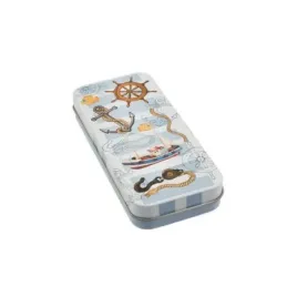Llavero Acero Inoxidable Barco Papel 10 cm. plateado