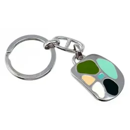 Llavero metal 29mm. colores verdes ovalado [AB5562GR]