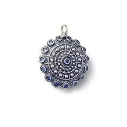 Colgante Charro en Plata de Ley 925m de 20 mm. oxidado con circonitas