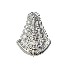 Virgen del Rocío Broche en Plata de Ley 925m con 24 mm.