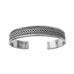 Pulsera Rígida Brazalete en Plata de Ley 925m de 65 mm. de diámetro y