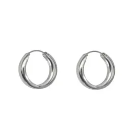 Aros Pendientes en Plata de Ley 925m de media caña en 16 mm. lisos
